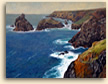 Painting of view towards Kynance Cove in Cornwall